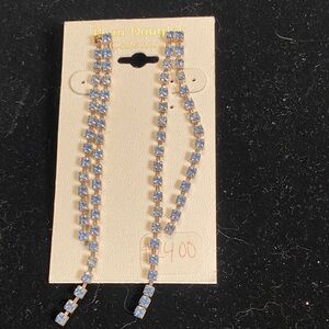 Beau Douglas Light Blue Crystal Linear Drop Earrings